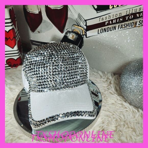 Studded Rhinestone Crystals Adjustable Baseball Cap Hat NEW - Picture 1 of 4